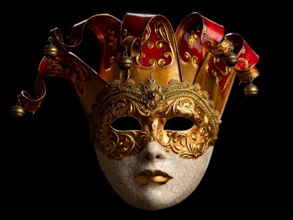 A painted theatrical mask